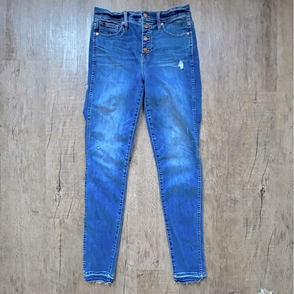 Madewell 10” High Rise Raw Hem Button Fly Skinny Jeans 29